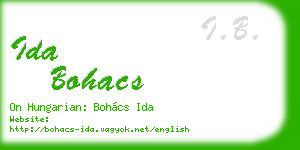 ida bohacs business card